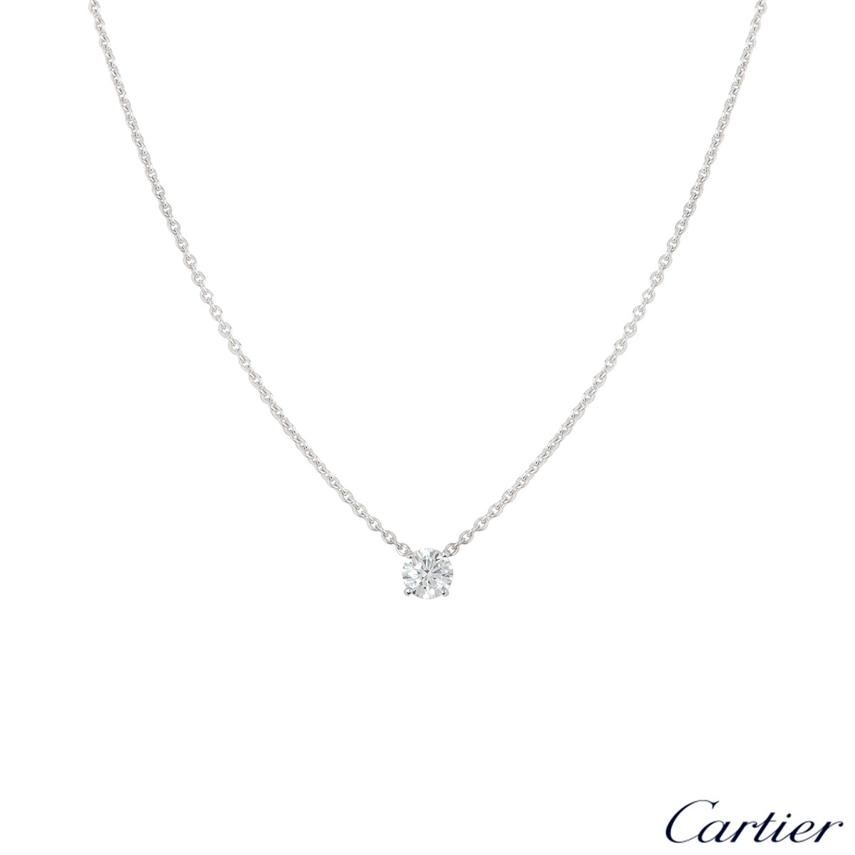 Cartier White Gold Diamond Necklace 0.80ct E/VS2 | Rich Diamonds